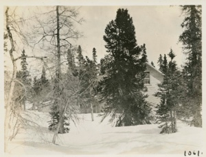 Image of Labrador Scientific Station from rear in winter